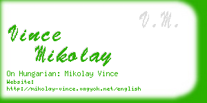 vince mikolay business card